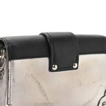 Metallic Vitello Saffiano Cahier Bag Silver Black