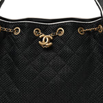 Braided Raffia Calfskin Small Chanel 25 Handbag Black White