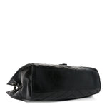 Crinkled Calfskin Matelasse Monogram Medium Niki Shopper Tote Black