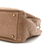 Glazed Caviar Quilted Small Shiva Tote Beige