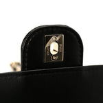 Patent Calfskin Quilted Mini Flap Black