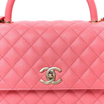 Caviar Quilted Small Coco Handle Flap Pink