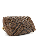 Snakeskin Grained Calfskin Chevron Paddington Brown