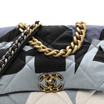 Silk Maxi Scarf Chanel 19 Flap Black Blue White