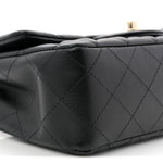 Lambskin Quilted Mini Rectangular Flap Black