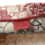 Canvas Embroidered Medium Dioramour D-Royaume Book Tote Red Multicolor