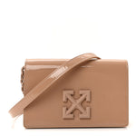OFF WHITE Patent Jitney 0.5 Crossbody Bag Nude