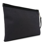 Linen Canvas Rive Gauche Zipped Pouch Black