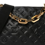 Lambskin Embossed Monogram Coussin MM Black