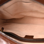 Snakeskin Matelasse Medium GG Marmont Slim Tote Brown