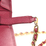 Saffiano Metal Oro Chain Wallet Peonia