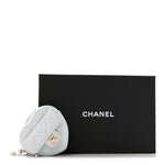 Lambskin Quilted CC Mini In Love Heart Bag Charm Light Blue