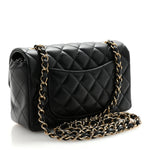 Lambskin Quilted Mini Rectangular Flap Black