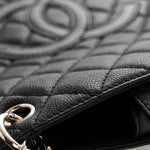 Caviar Quilted Petit Shopping Tote PST Black