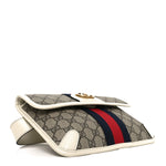 GG Supreme Monogram Web Small Ophidia Belt Bag 85 34 Beige Ebony White