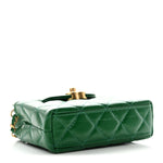 Shiny Aged Calfskin Quilted Mini Nano Kelly Shopper Green