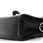 Chevre Silver Metallic Edge Hardware Nano City Black