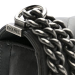 Lambskin Chevron Quilted Medium Boy Flap Grey