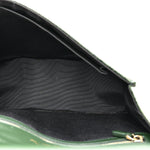 Ceramic Effect Deerskin Large Diorama Flap Bag Malachite Green