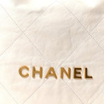 Shiny Calfskin Quilted Chanel 22 White