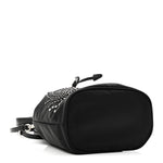 Tessuto Saffiano Ricamo Sequin Crystal Embellished Mini Re-Edition 1978 Bucket Bag Black