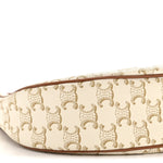 Canvas Calfskin Ava Triomphe Shoulder Bag White