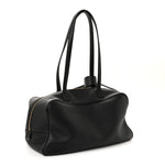 Grained Calfskin Medium Carrie Bowling Bag Black