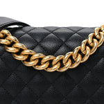 Caviar Quilted Small Boy Flap Black