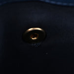 Calfskin Chevron Quilted Top Handle Flap Navy