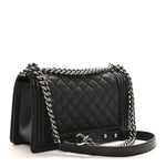 Caviar Quilted Medium Boy Flap Black