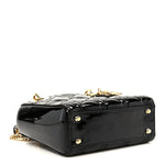 Patent Cannage Mini Lady Dior Black