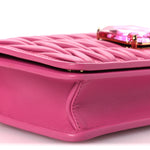 Nappa Matelasse Crystal Wallet On Chain  Fuxia