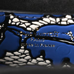 Calfskin Lace Flower Inlay Twist Shoulder Bag MM Navy Black