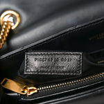 Calfskin Y Quilted Monogram Medium Loulou Chain Satchel Black