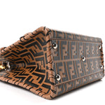 Vitello Century F is Fendi Whipstitch Threads FF Embossed Small Runaway Satchel Tobacco Orzo