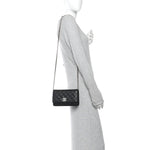 Caviar Quilted Crystal CC Wallet On Chain WOC Black