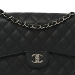 Caviar Quilted Jumbo Double Flap Black