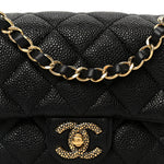 Grained Lambskin Quilted Mini Flap Black