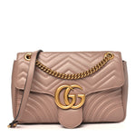 Calfskin Matelasse Medium GG Marmont Shoulder Bag Porcelain Rose