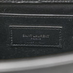 Calfskin Crocodile Embossed Medium Classic Monogram Kate Tassel Satchel Black