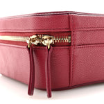 Caviar Quilted Medium CC Filigree Vanity Case Burgundy