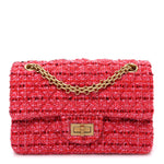 Tweed Quilted Mini 2.55 Reissue Flap Red Ecru Black