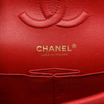Caviar Quilted Medium Double Flap Red