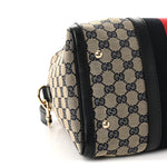 Monogram Selleria Calfskin Vintage Web Medium Boston Beige Blue