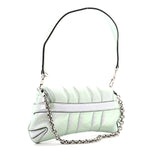 Iridescent Nappa Vertical Matelasse Small Maxi Horsebit Chain Shoulder Bag Iridescent Salvy Green