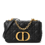 Calfskin Cannage Small Caro Bag Black