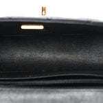 Lambskin Quilted Mini Rectangular Flap Black