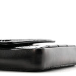 Shiny Aged Calfskin Quilted Waist Belt Bag Black