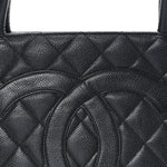 Caviar Quilted Medallion Tote Black