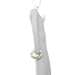 Shiny Caviar Quilted Bow Pouch Hobo White